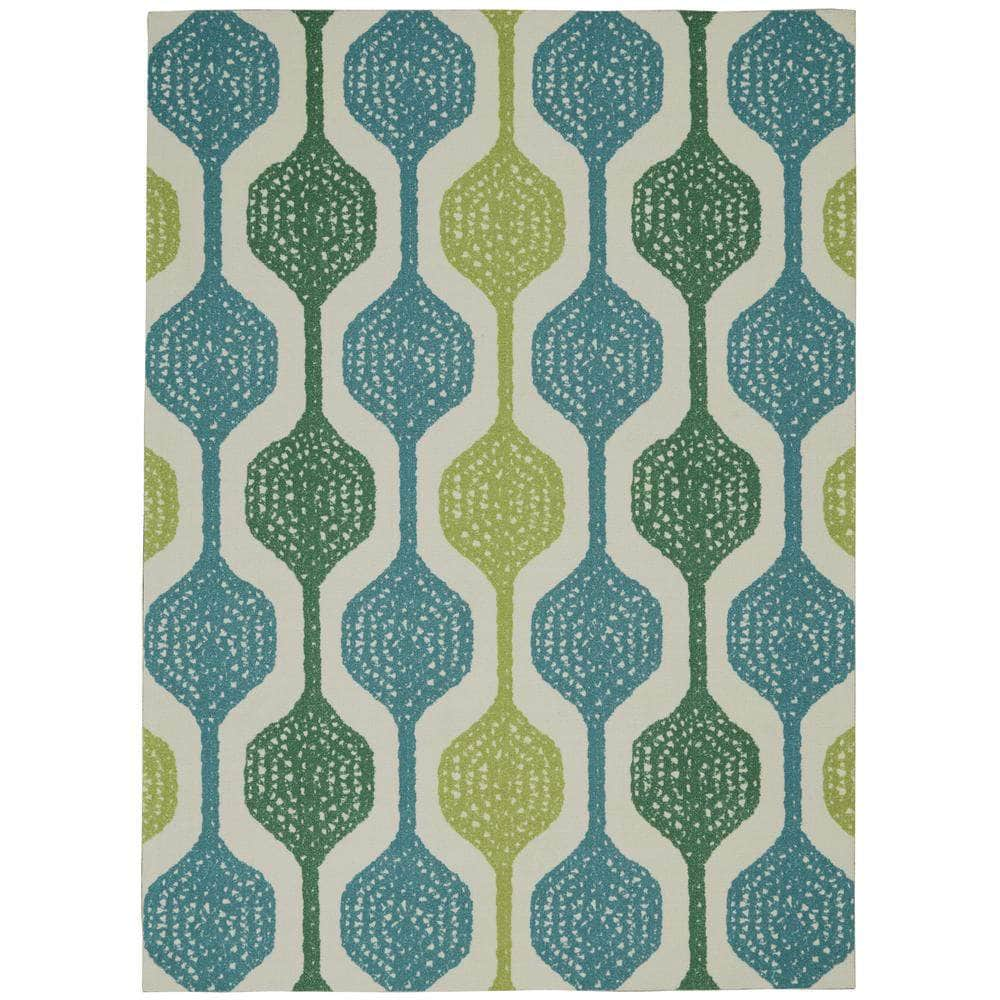 Sun & Shade SND70 Ivory/Aqua Rugs #color_ivory/aqua