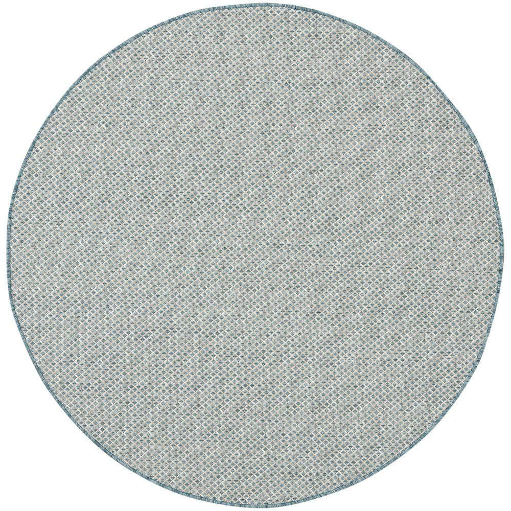 Courtyard COU01 Ivory/Aqua Rug #color_ivory/aqua