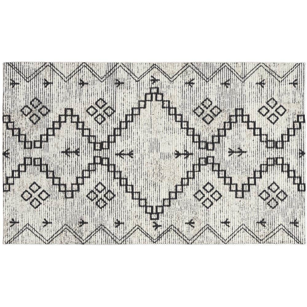 Brixton BRX01 Ivory Black Rugs #color_ivory black