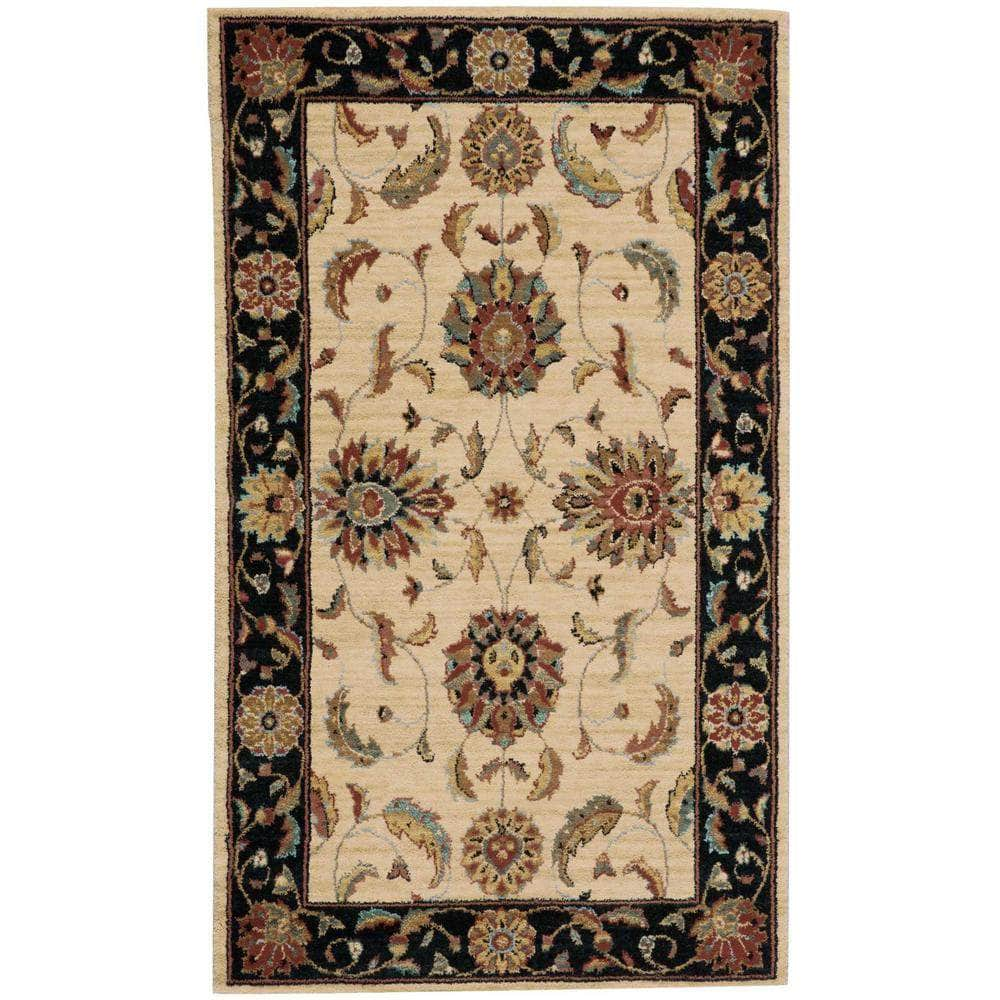 Living Treasures LI04 Ivory/Black Rugs #color_ivory/black