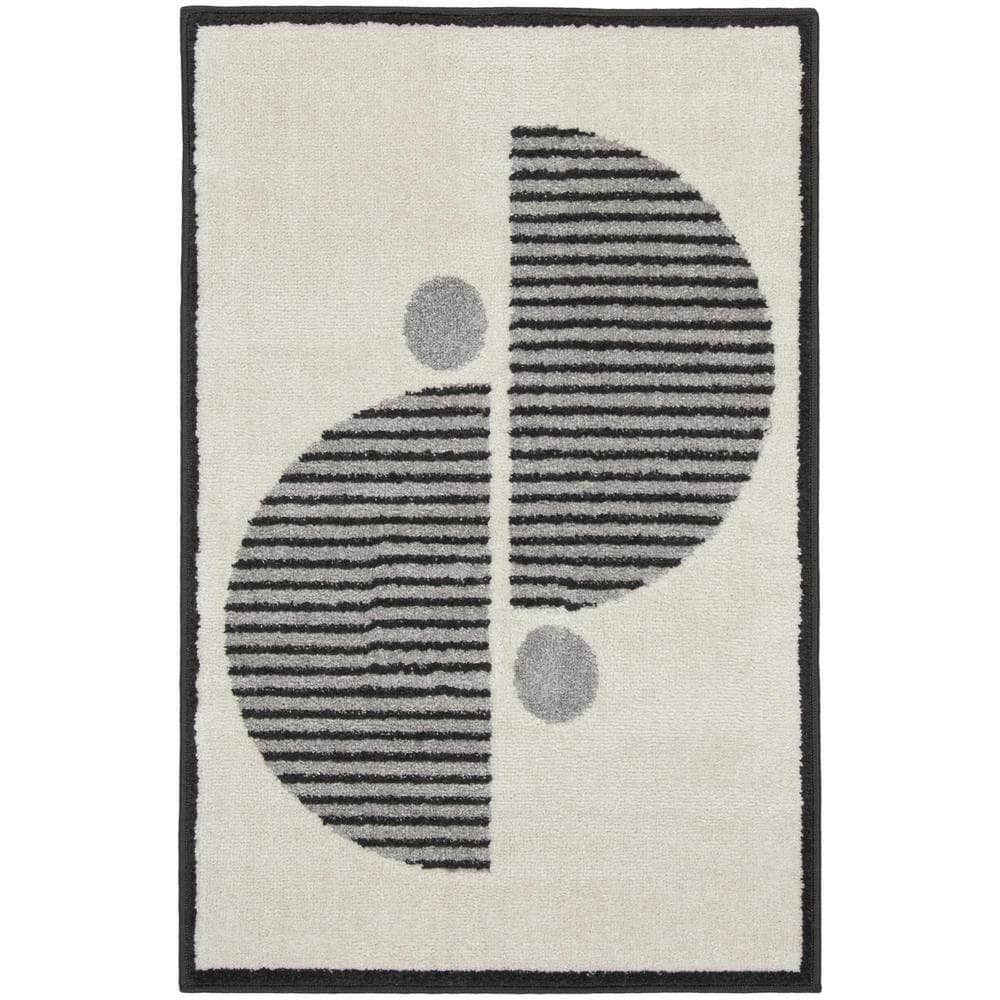 Modern Passion MDP02 Ivory Black Rugs #color_ivory black