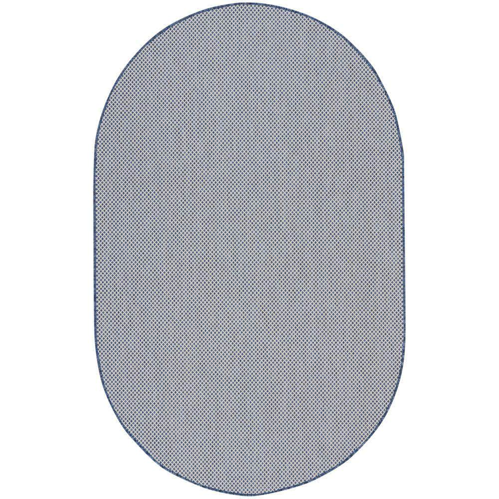 Courtyard COU01 Ivory Blue Rug #color_ivory blue