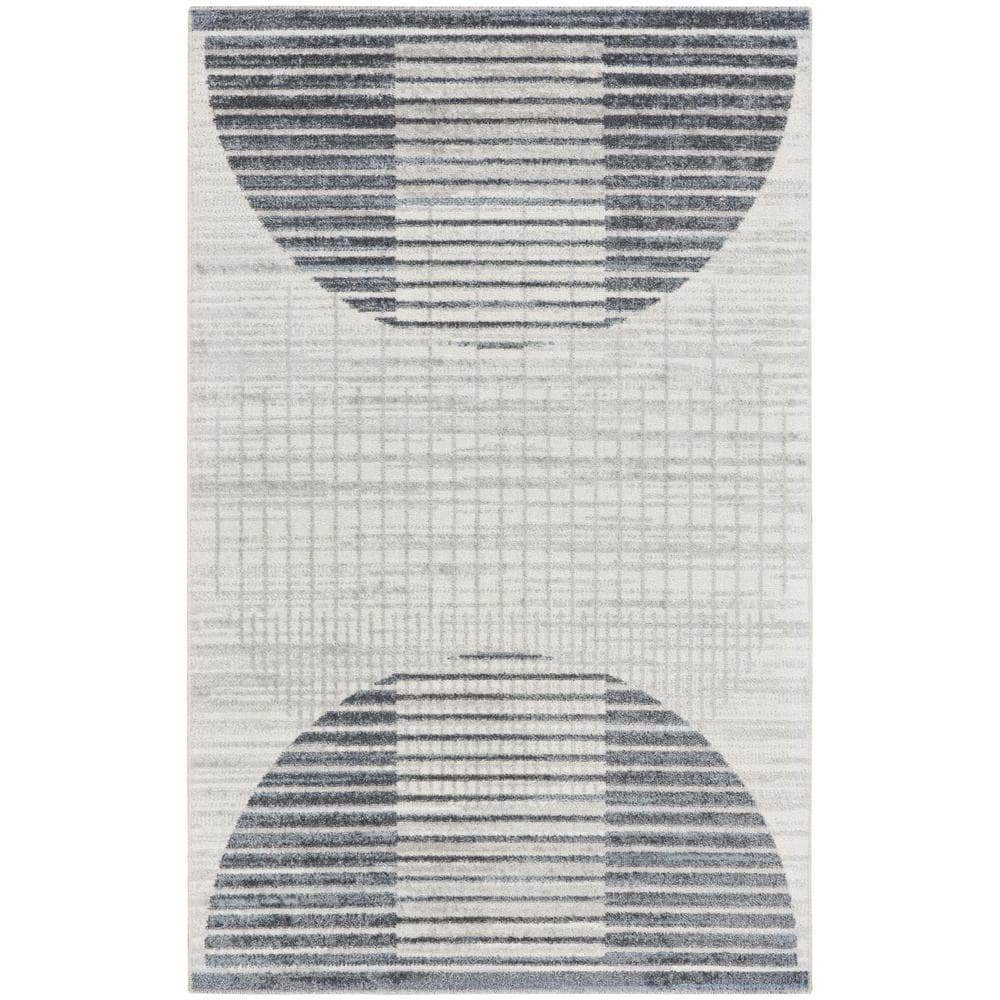 Astra Machine Washable ASW03 Ivory Blue Rugs #color_ivory blue