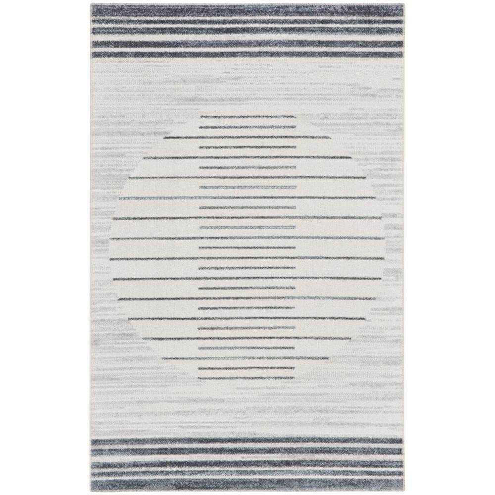 Astra Machine Washable ASW04 Ivory Blue Rugs #color_ivory blue