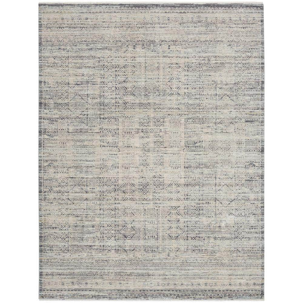 Nyle NYE06 Ivory Blue Rugs #color_ivory blue