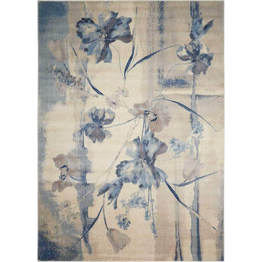 Somerset ST18 Ivory/Blue Rugs #color_ivory/blue