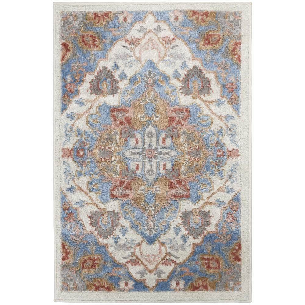 Elation ETN09 Ivory Blue Rugs #color_ivory blue