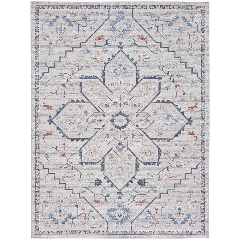 Machine Washable Series 1 SR110 Ivory Blue Rug #color_ivory blue