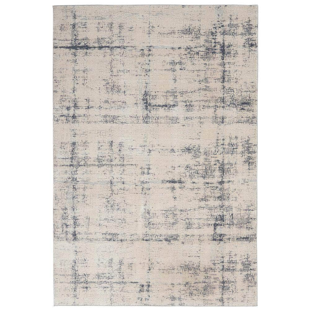 Rustic Textures RUS06 Ivory/Blue Rugs #color_ivory/blue