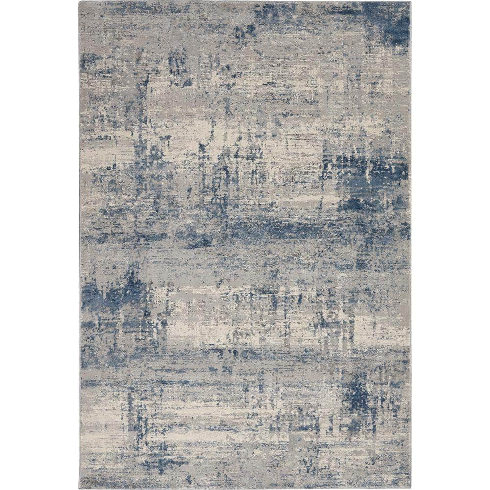 Rustic Textures RUS10 Ivory/Blue Rugs #color_ivory/blue