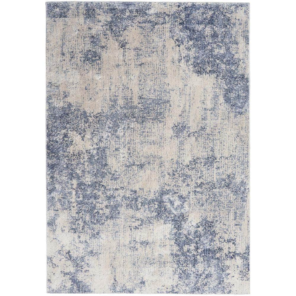 Sleek Textures SLE01 Ivory/Blue Rugs #color_ivory/blue