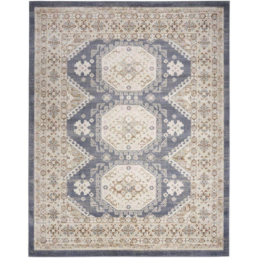 Serenity Home SRH01 Ivory Blue Rug #color_ivory blue