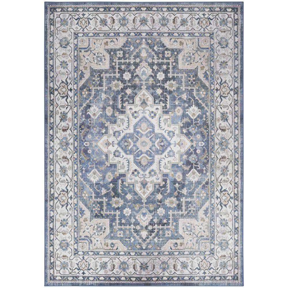 Vintage Home VNH04 Ivory Blue Rug #color_ivory blue