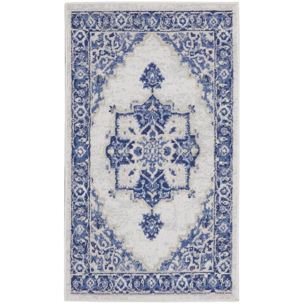 Whimsicle WHS03 Ivory Blue Rugs #color_ivory blue