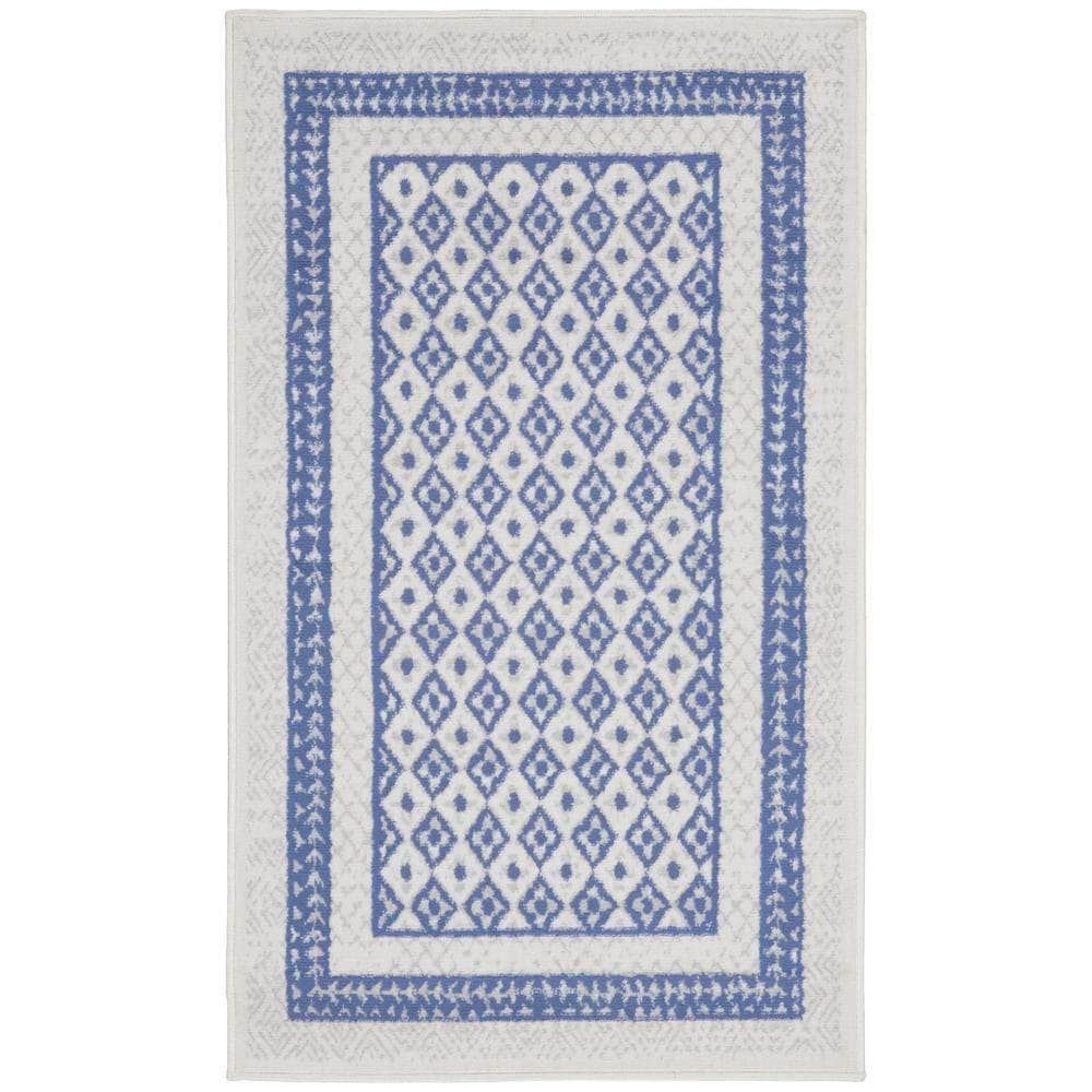 Whimsicle WHS13 Ivory Blue Rugs #color_ivory blue