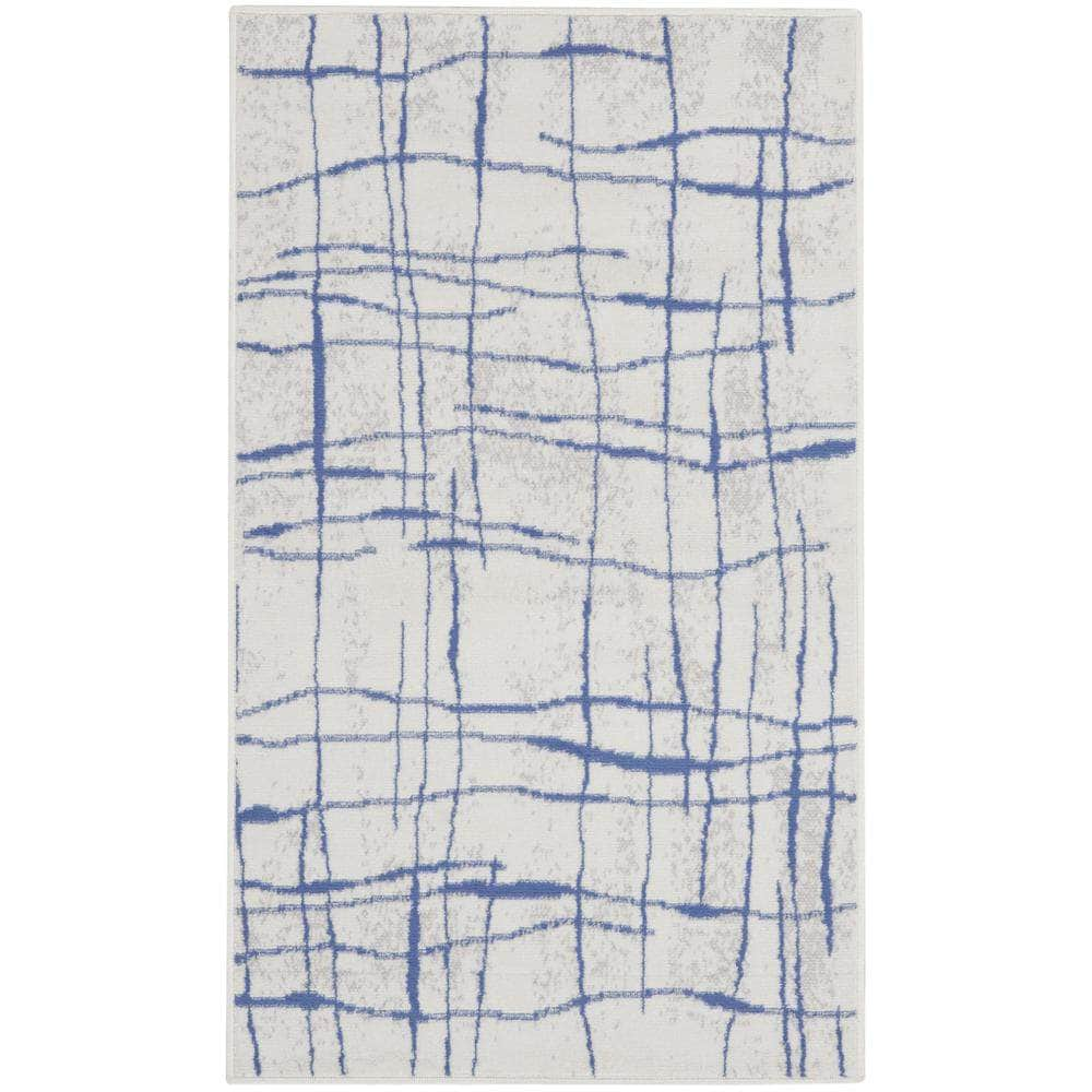 Whimsicle WHS09 Ivory Blue Rugs #color_ivory blue