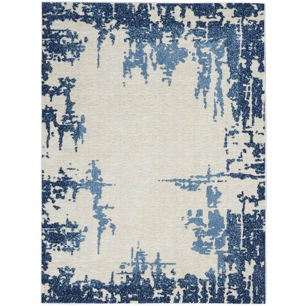 Imprints IMT04 Ivory/Blue Rugs #color_ivory/blue