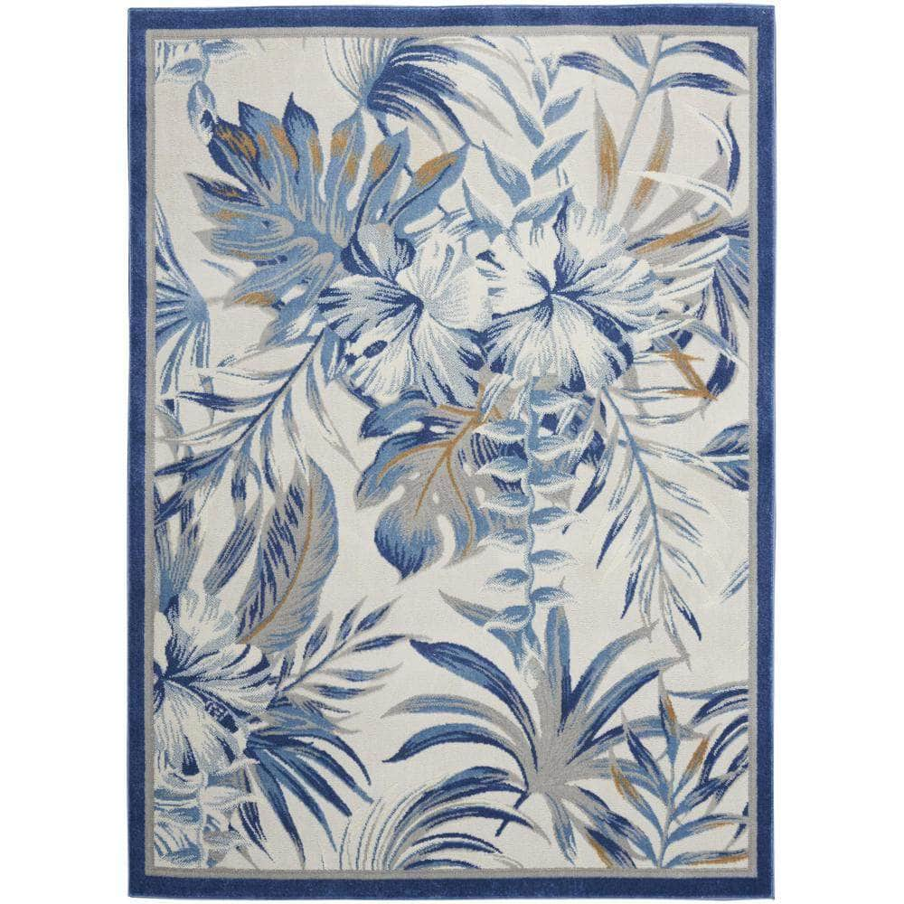 Pompeii PMP02 Ivory Blue Rugs #color_ivory blue