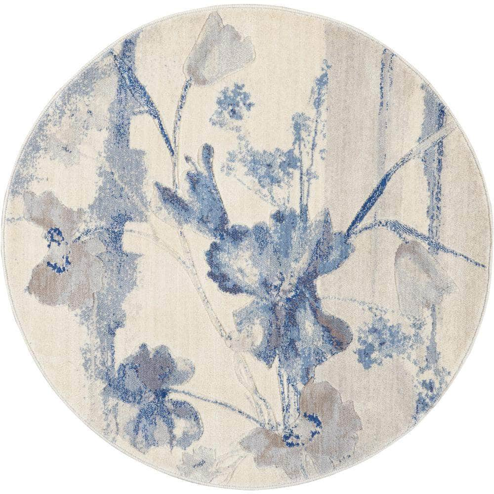 Somerset ST18 Ivory/Blue Rugs #color_ivory/blue