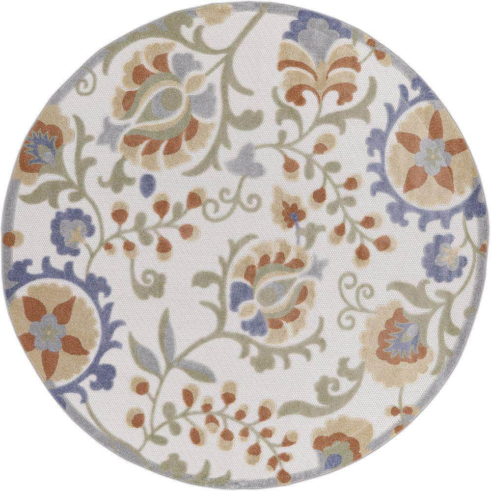 Aloha ALH17 Ivory Blue Rug #color_ivory blue