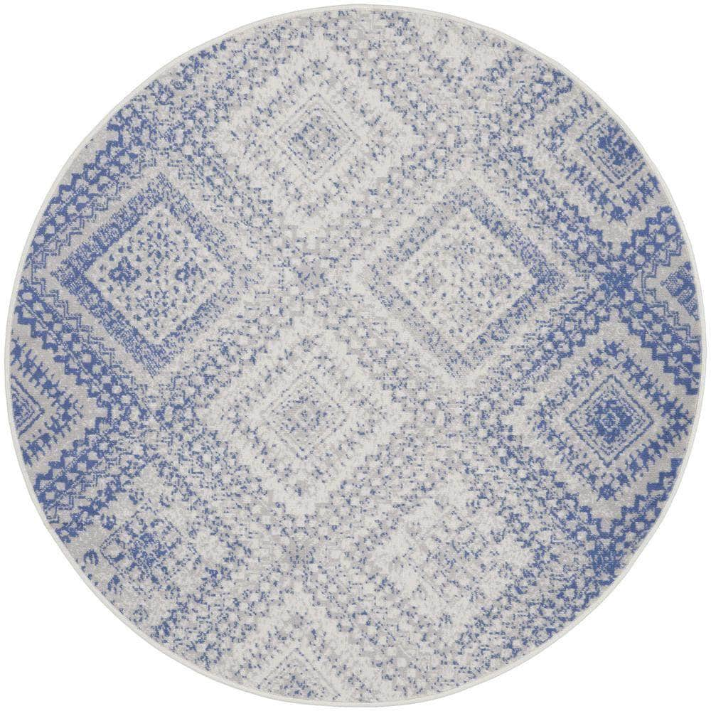 Whimsicle WHS17 Ivory Blue Rugs #color_ivory blue