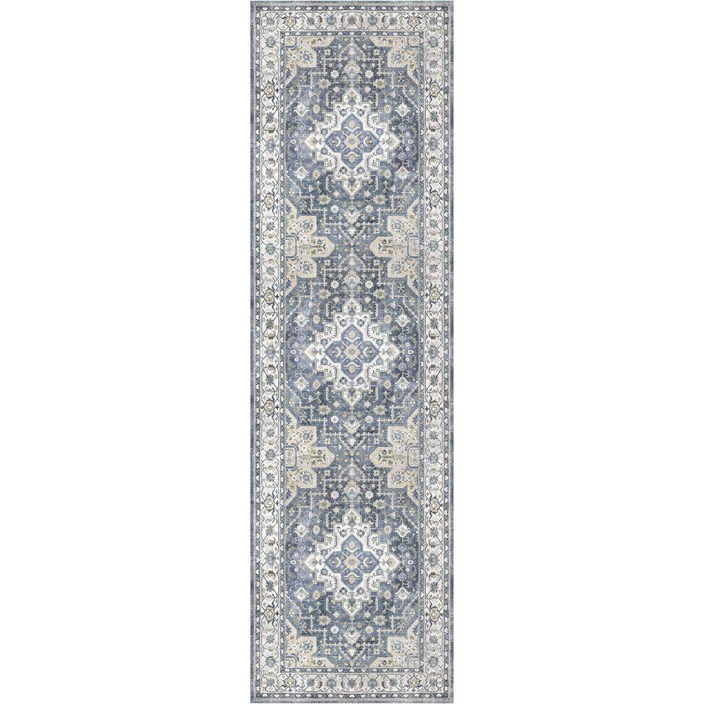 Vintage Home VNH04 Ivory Blue Rug #color_ivory blue