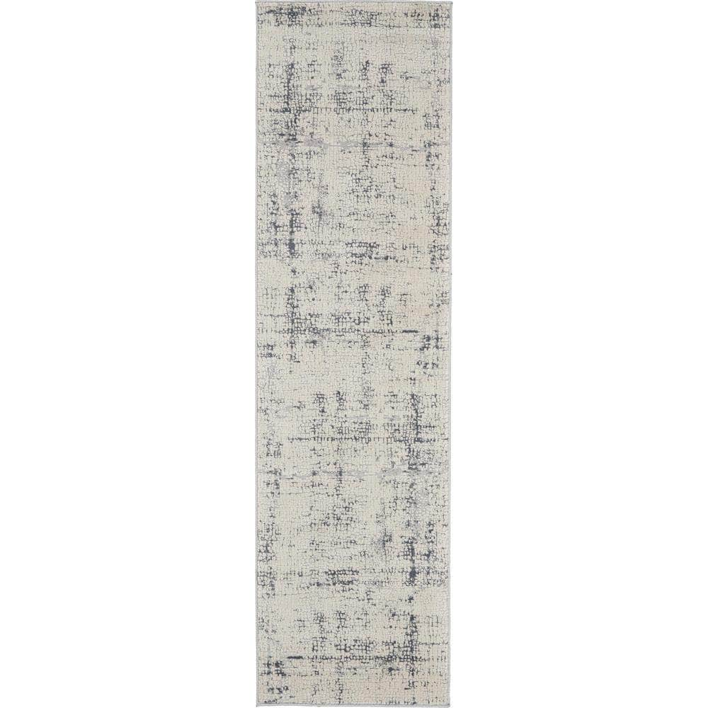 Rustic Textures RUS06 Ivory/Blue Rugs #color_ivory/blue