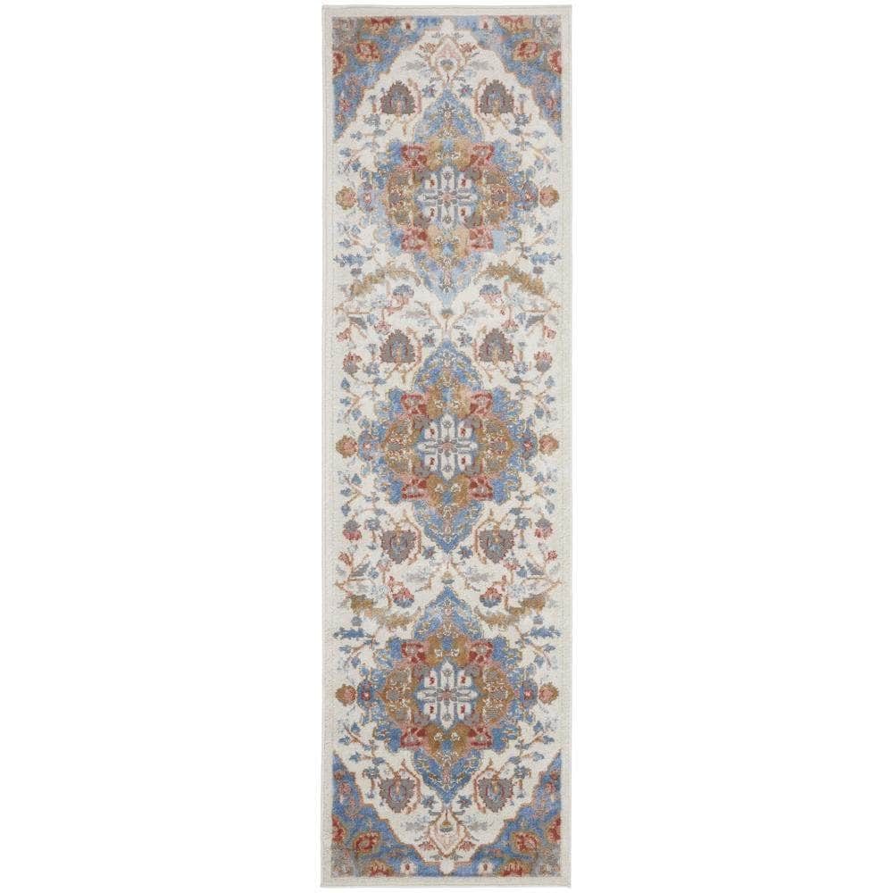 Elation ETN09 Ivory Blue Rugs #color_ivory blue