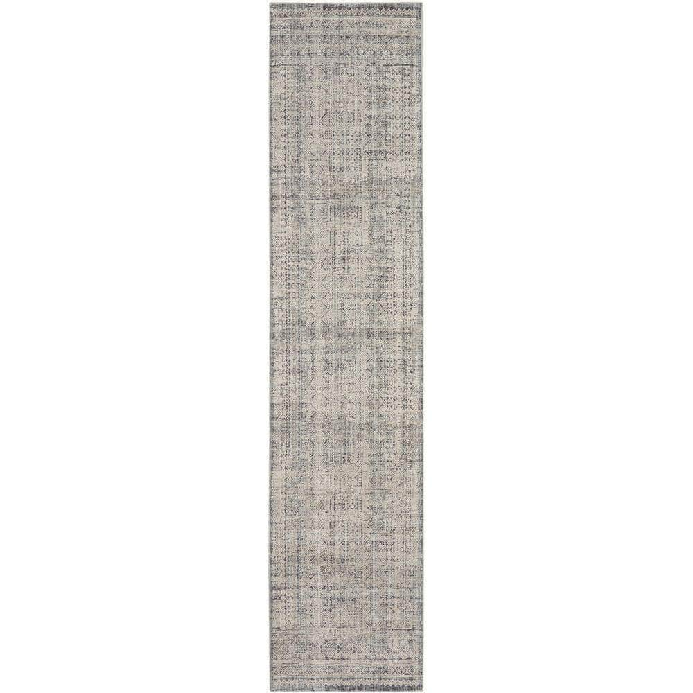 Nyle NYE06 Ivory Blue Rugs #color_ivory blue