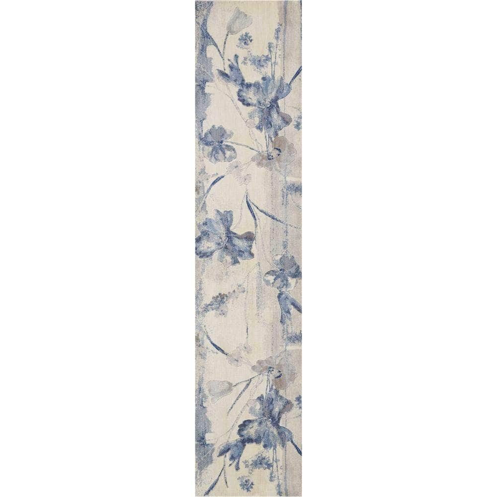 Somerset ST18 Ivory/Blue Rugs #color_ivory/blue