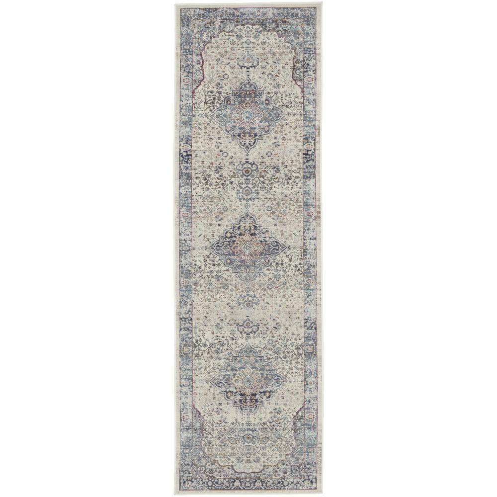 Vintage Kashan VKA07 Ivory Blue Rugs #color_ivory blue