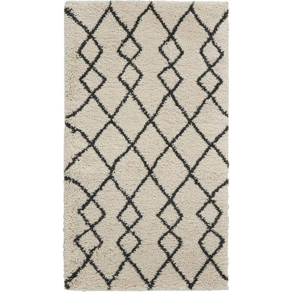 Geometric Shag GOS01 Ivory/Charcoal Rugs #color_ivory/charcoal