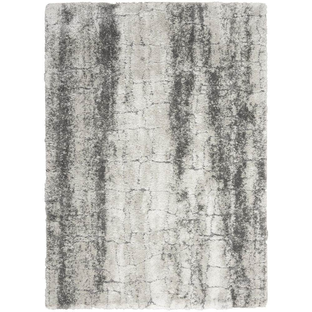 Luxurious Shag LXR01 Ivory/Charcoal Rugs #color_ivory/charcoal