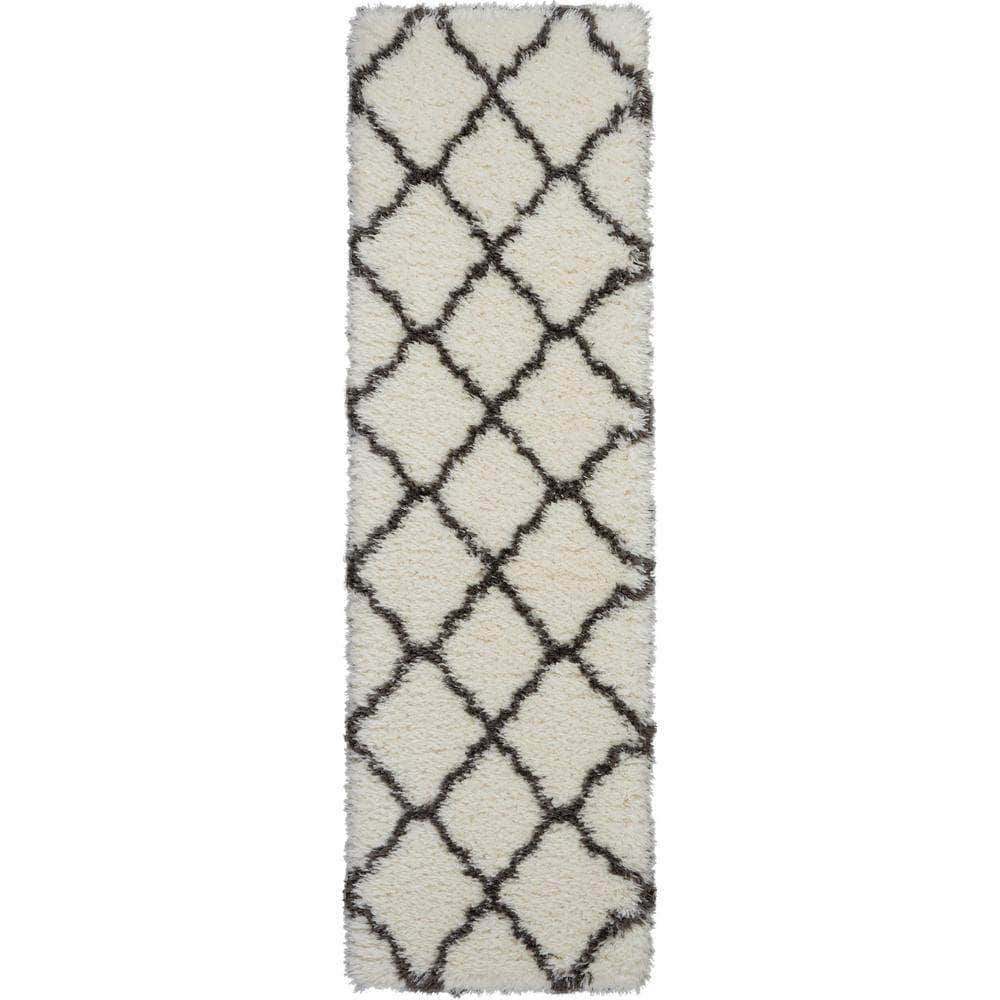 Ultra Plush Shag ULP02 Ivory/Charcoal Rugs #color_ivory/charcoal