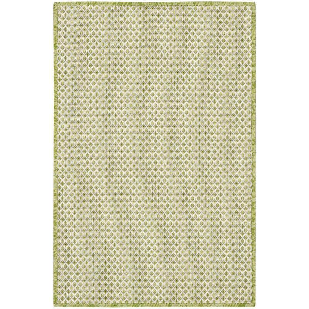 Courtyard COU01 Ivory Green Rugs #color_ivory green