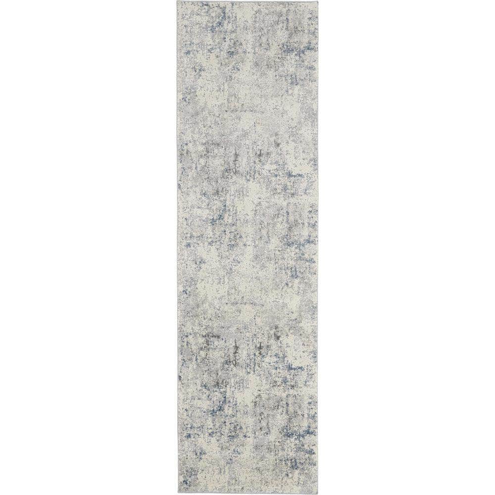 Rustic Textures RUS07 Ivory/Grey-blue Rugs #color_ivory/grey-blue