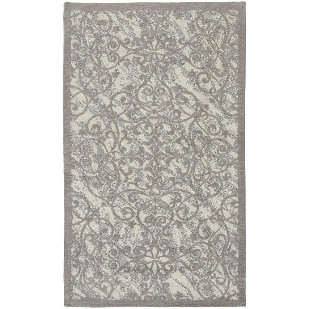 Damask DAS01 Ivory/Grey Rugs #color_ivory/grey