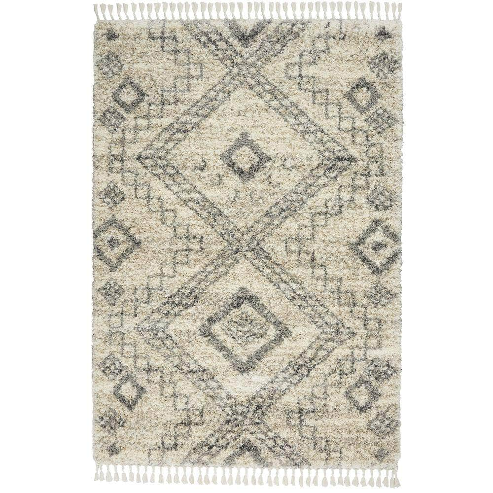 Scandinavian Shag SCN02 Ivory/Grey Rugs #color_ivory/grey