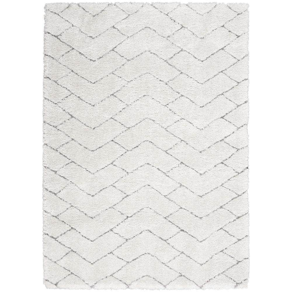 Luxurious Shag LXR03 Ivory/Grey Rugs #color_ivory/grey