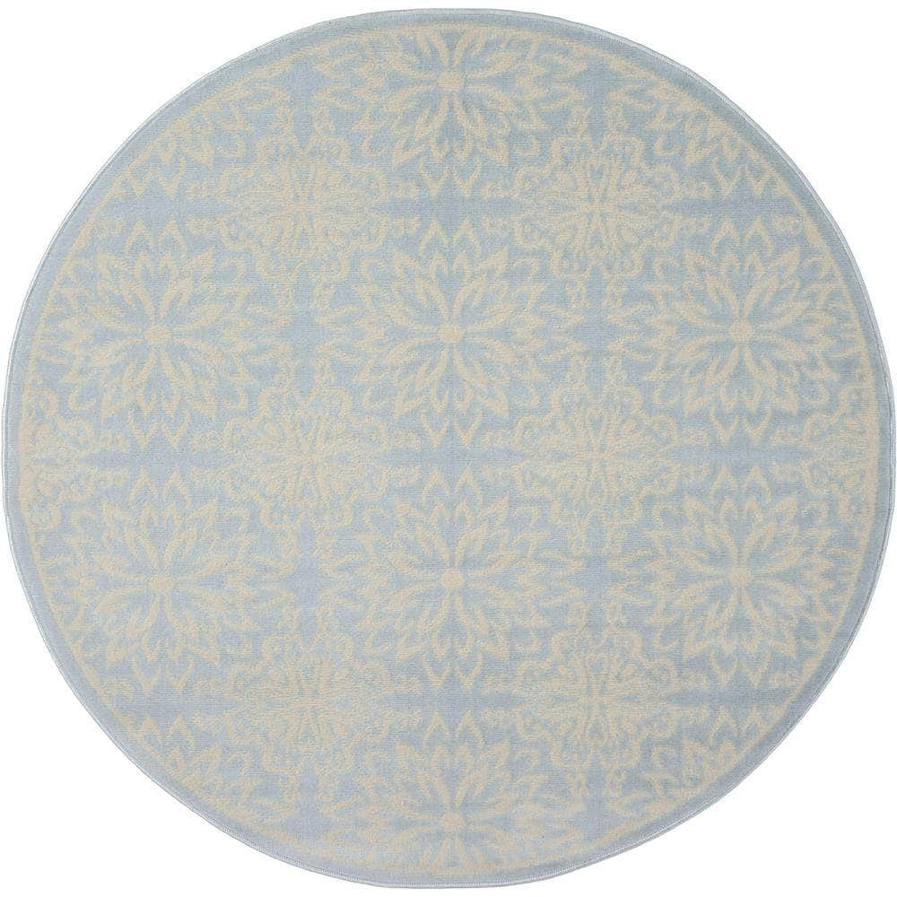 Jubilant JUB06 Ivory/Light Blue Rugs #color_ivory/light blue