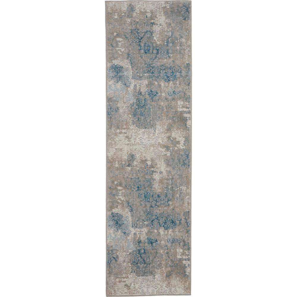 Karma KRM07 Ivory/Light Blue Rugs #color_ivory/light blue