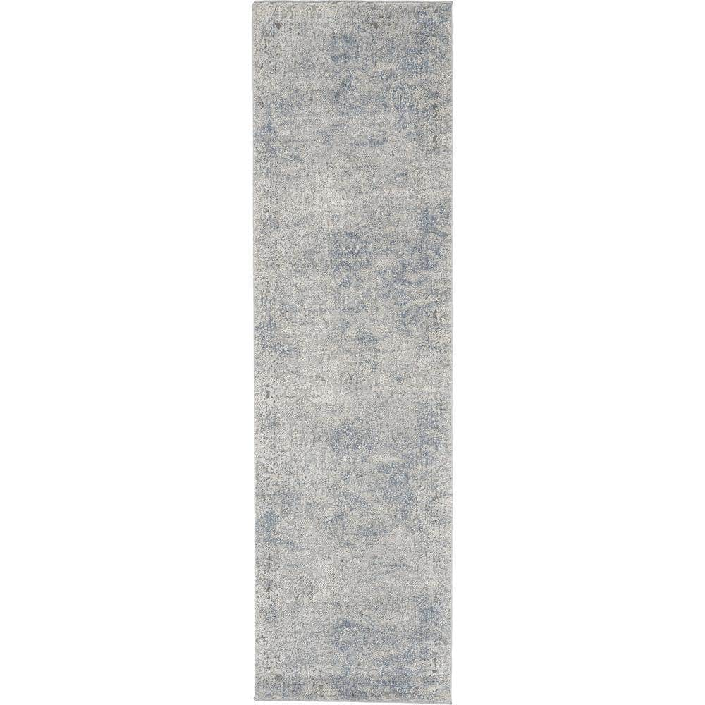 Rustic Textures RUS09 Ivory/Light Blue Rugs #color_ivory/light blue