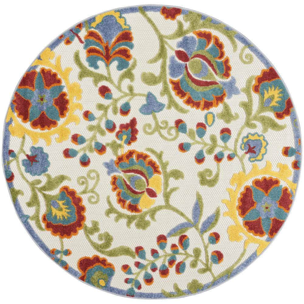 Aloha ALH17 Ivory/Multi Rugs #color_ivory/multi