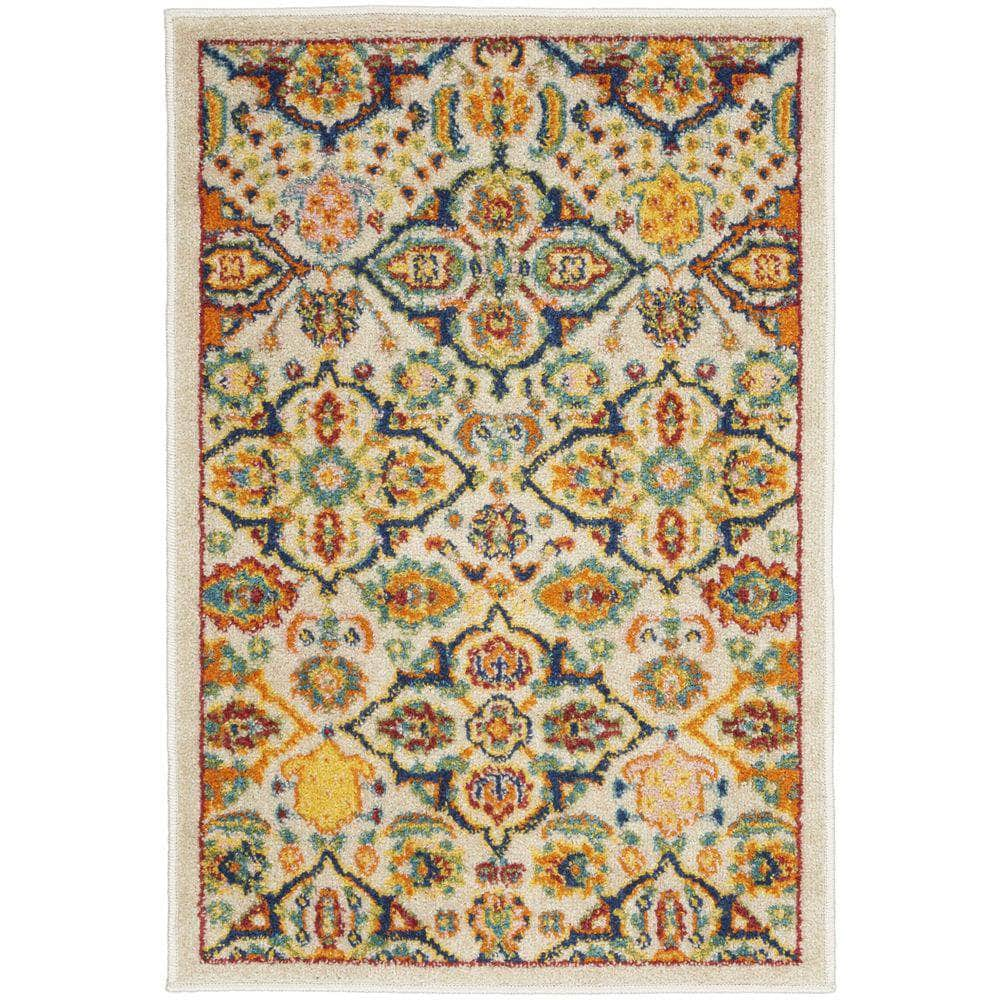 Allur ALR03 Ivory Multicolor Rugs #color_ivory multicolor