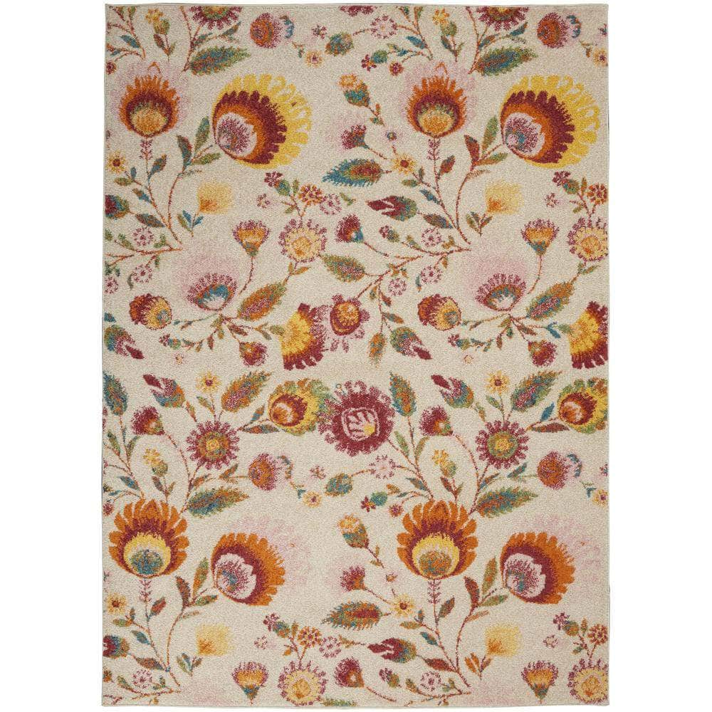 Allur ALR08 Ivory Multicolor Rugs #color_ivory multicolor