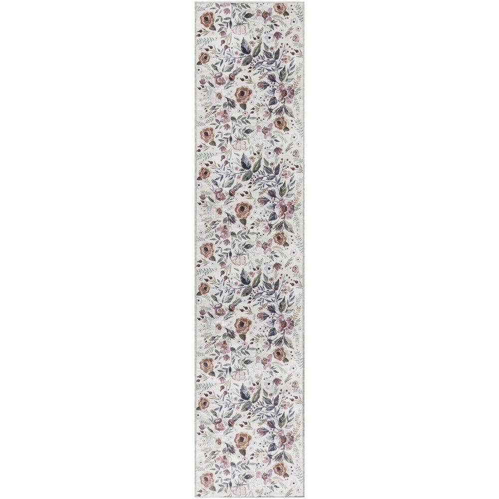 Nourison Washables NWB01 Ivory Pink Rug #color_ivory pink