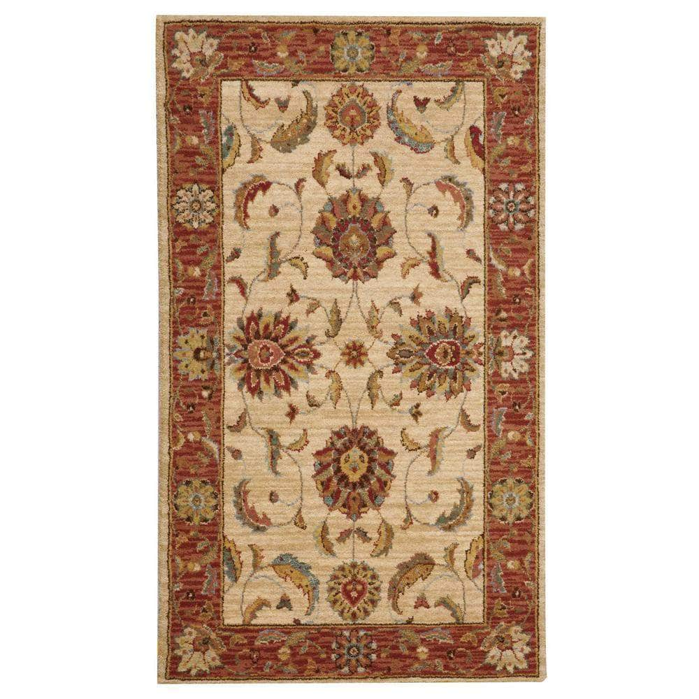 Living Treasures LI04 Ivory/Red Rugs #color_ivory/red