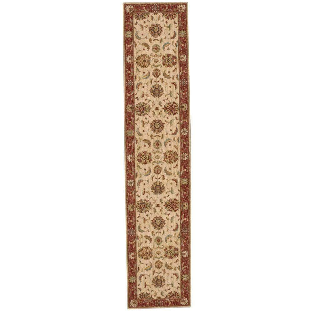 Living Treasures LI04 Ivory/Red Rugs #color_ivory/red