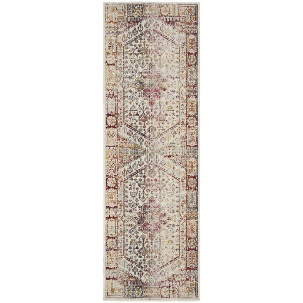 Vintage Kashan VKA08 Ivory Red Rugs #color_ivory red