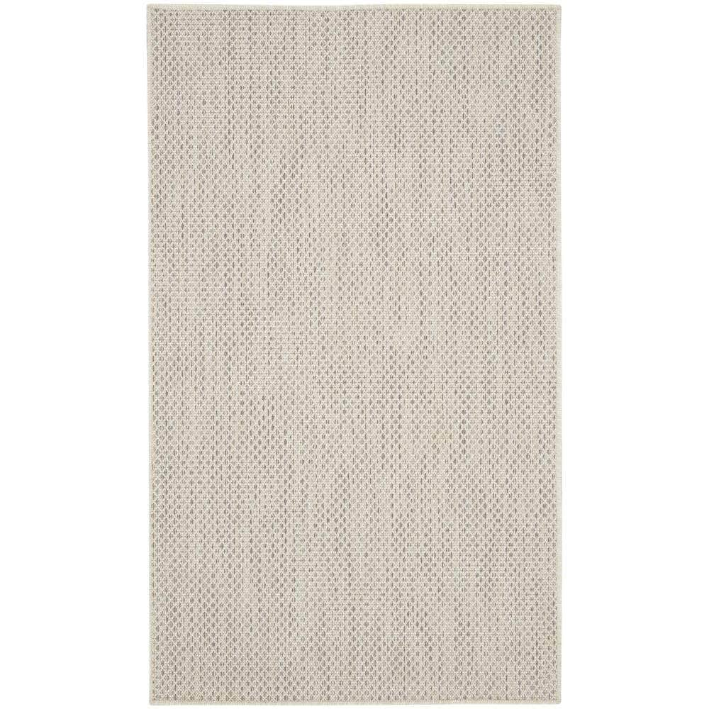 Courtyard COU01 Ivory Silver Rugs #color_ivory silver